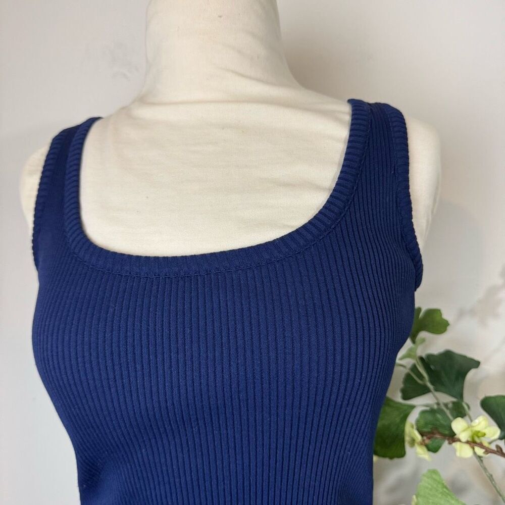 VINTAGE 70s | navy ribbed tank top | Donnkenny | medium - Picture 2 of 10